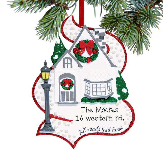 keepsake personalized all roads lead home christmas ornament – Christmas ornament, holiday tree decoration or gift