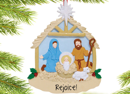 decorative personalized nativity christmas ornament – Christmas ornament, holiday tree decoration or gift