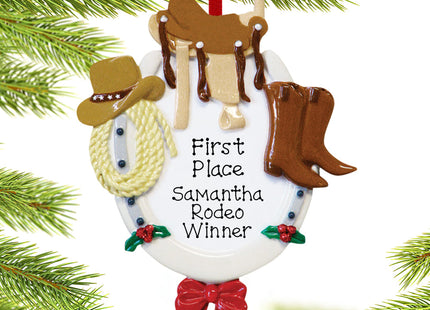 decorative personalized western horse rider christmas ornament – Christmas ornament, holiday tree decoration or gift