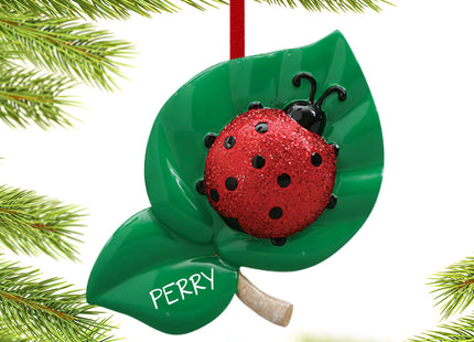 engraved personalized ladybug christmas ornament – Christmas ornament, holiday tree decoration or gift