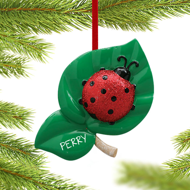 engraved personalized ladybug christmas ornament – Christmas ornament, holiday tree decoration or gift