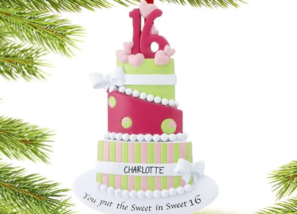 keepsake personalized sweet 16 christmas ornament – Christmas ornament, holiday tree decoration or gift