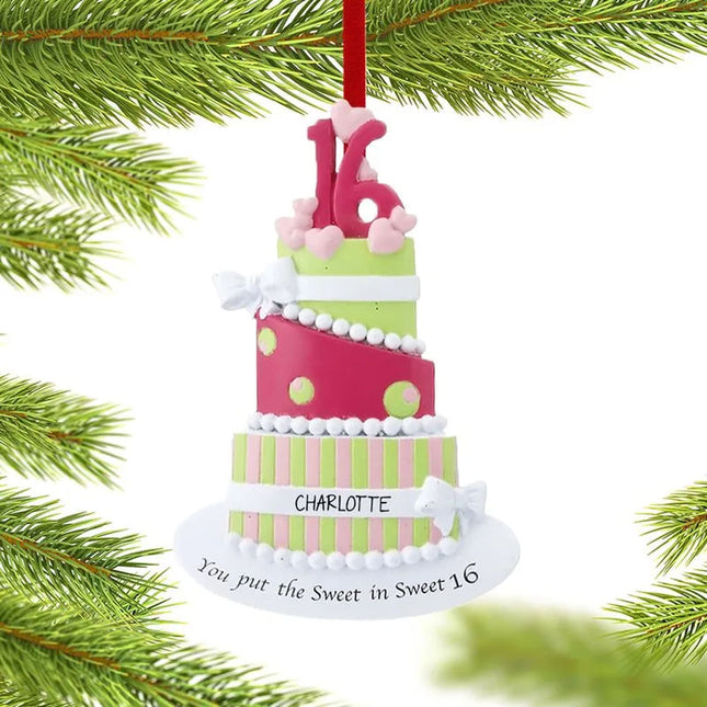 keepsake personalized sweet 16 christmas ornament – Christmas ornament, holiday tree decoration or gift