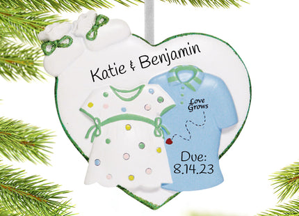 engraved personalized expecting couple shirts christmas ornament – Christmas ornament, holiday tree decoration or gift