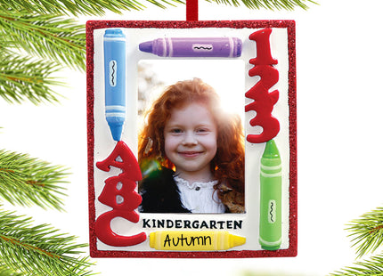 decorative personalized kindergarten picture frame ornament christmas ornament – Christmas ornament, holiday tree decoration 