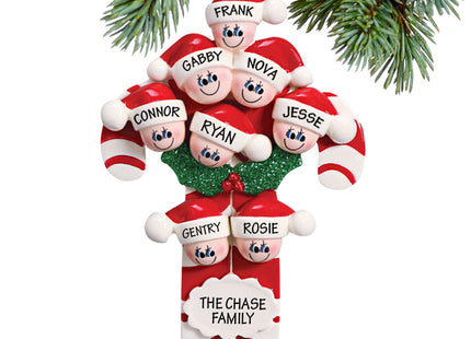personalized personalized candy cane family of 8 christmas ornament – Christmas ornament, holiday tree decoration or gift
