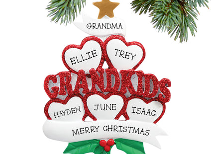 personalized personalized grandkids hearts 5 christmas ornament – Christmas ornament, holiday tree decoration or gift