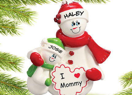 decorative personalized i love mommy 1 child christmas ornament – Christmas ornament, holiday tree decoration or gift