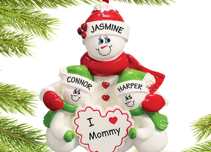 personalized personalized i love mommy 2 children christmas ornament – Christmas ornament, holiday tree decoration or gift