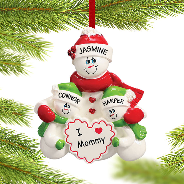 personalized personalized i love mommy 2 children christmas ornament – Christmas ornament, holiday tree decoration or gift