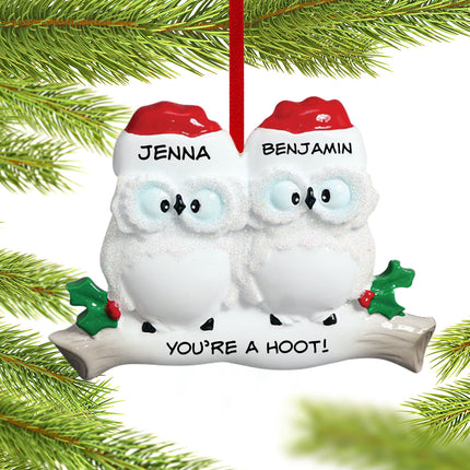Wise Owl Family Personalized Ornament - 2, 3, 4, 7, 9 Family Members