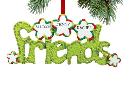 decorative personalized friends word for 2 or 3 friends christmas ornament – Christmas ornament, holiday tree decoration or g