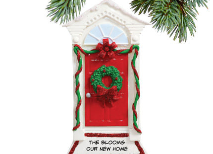 personalized personalized red door with peaked roof christmas ornament – Christmas ornament, holiday tree decoration or gift