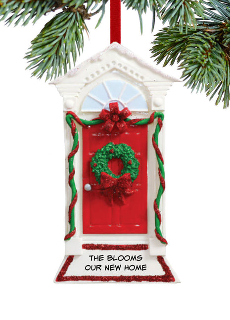 Red Door with Peaked Roof Ornament  by RUDOLPH AND ME Ornament
