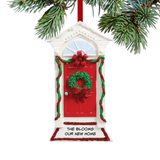 personalized personalized red door with peaked roof christmas ornament – Christmas ornament, holiday tree decoration or gift