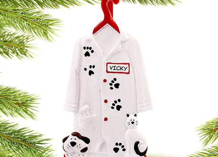 engraved personalized veterinarian coat christmas ornament – Christmas ornament, holiday tree decoration or gift