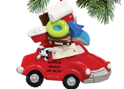 holiday personalized beach vacation car christmas ornament – Christmas ornament, holiday tree decoration or gift