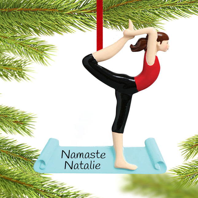 custom personalized yoga pose christmas ornament – Christmas ornament, holiday tree decoration or gift