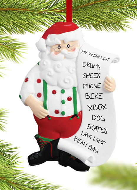 Santa Wish List Ornament  by RUDOLPH AND ME Ornament