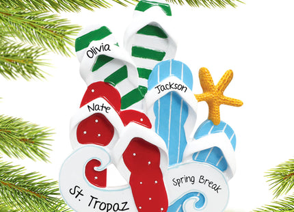 decorative personalized flip flops couple christmas ornament – Christmas ornament, holiday tree decoration or gift