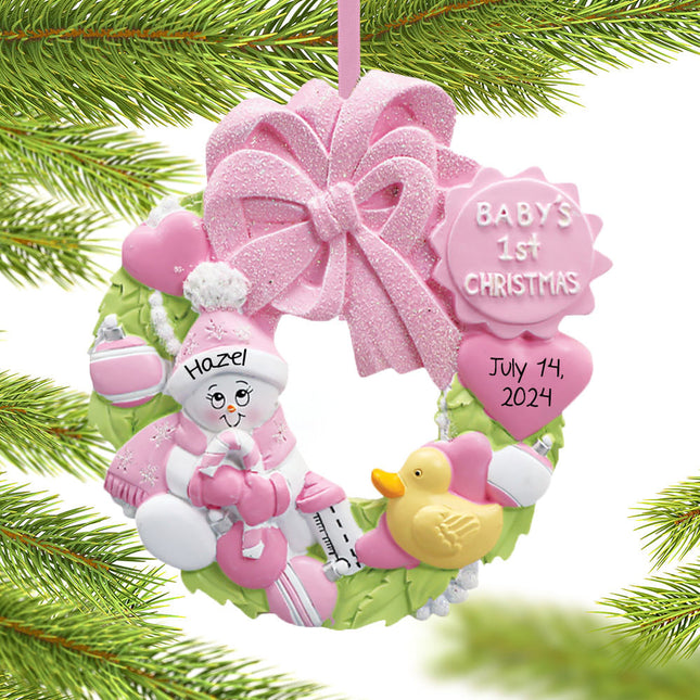 Baby Wreath Boy or Girl For Baby's First Personalized Ornament