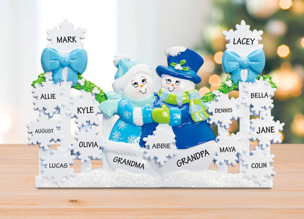 personalized personalized snowflake gate with 13 snowflakes - blue christmas ornament – Christmas ornament, holiday tree deco