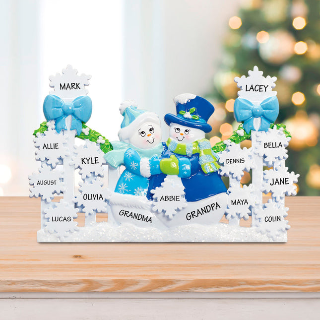 personalized personalized snowflake gate with 13 snowflakes - blue christmas ornament – Christmas ornament, holiday tree deco