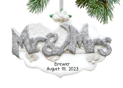 keepsake personalized mr. & mrs. christmas ornament – Christmas ornament, holiday tree decoration or gift