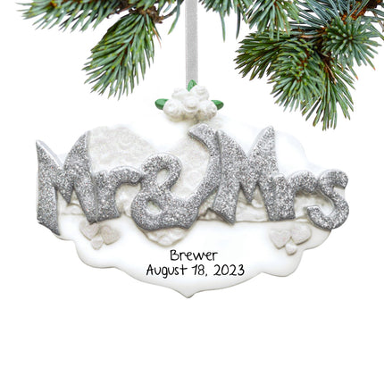 keepsake personalized mr. & mrs. christmas ornament – Christmas ornament, holiday tree decoration or gift