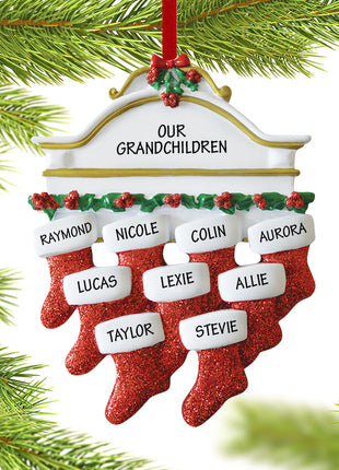 Stockings Hanging From Mantel 9 Ornament  by RUDOLPH AND ME Ornament