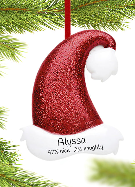 Red Glitter Santa Hat Ornament  by RUDOLPH AND ME Ornament