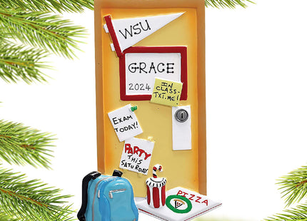 decorative personalized dorm door with pizza box christmas ornament – Christmas ornament, holiday tree decoration or gift