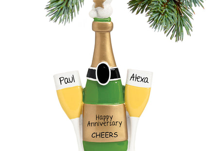 holiday personalized champagne toast christmas ornament – Christmas ornament, holiday tree decoration or gift