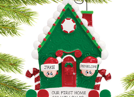 keepsake personalized candy cane house couple christmas ornament – Christmas ornament, holiday tree decoration or gift