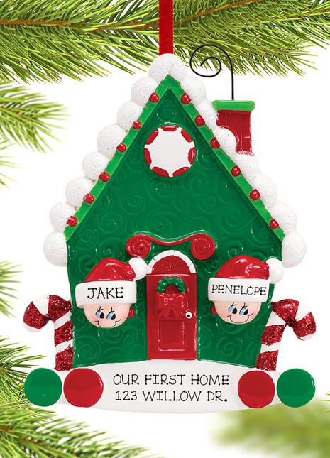 Candy Cane House Couple Ornament  by RUDOLPH AND ME Ornament