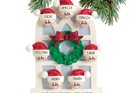 decorative personalized christmas window family of 7 christmas ornament – Christmas ornament, holiday tree decoration or gift
