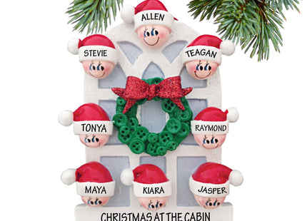 holiday personalized christmas window family of 8 christmas ornament – Christmas ornament, holiday tree decoration or gift