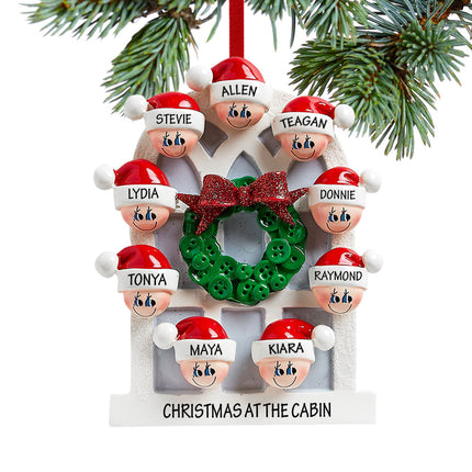 personalized personalized christmas window family of 9 christmas ornament – Christmas ornament, holiday tree decoration or gi