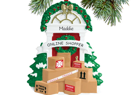 custom personalized online shopper christmas ornament – Christmas ornament, holiday tree decoration or gift