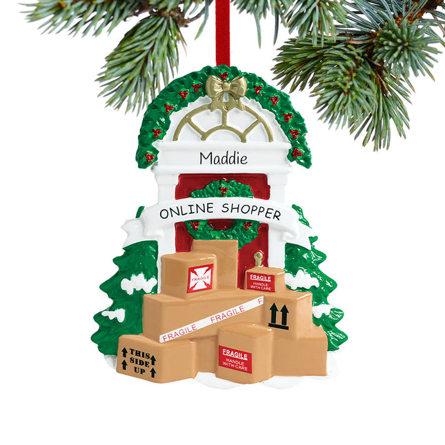 custom personalized online shopper christmas ornament – Christmas ornament, holiday tree decoration or gift