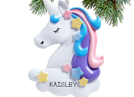 keepsake personalized pretty pastel unicorn christmas ornament – Christmas ornament, holiday tree decoration or gift
