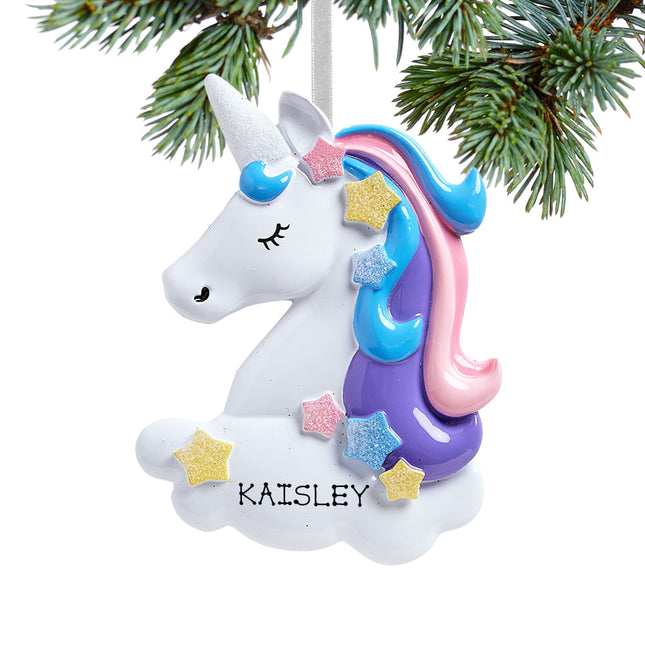 keepsake personalized pretty pastel unicorn christmas ornament – Christmas ornament, holiday tree decoration or gift