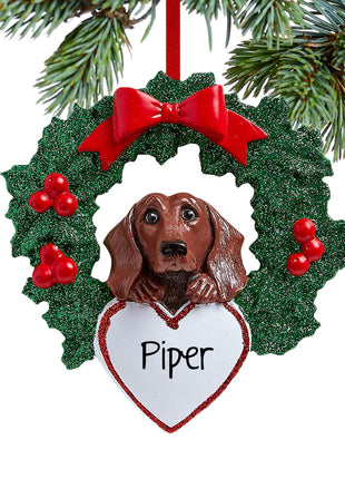 Dachshund Dog with Wreath Ornament  by RUDOLPH AND ME Ornament