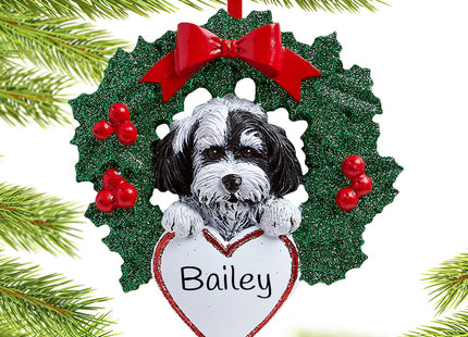 personalized personalized havanese dog with wreath christmas ornament – Christmas ornament, holiday tree decoration or gift