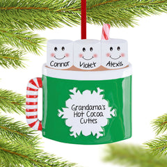 keepsake personalized marshmallow mug family of 3 christmas ornament – Christmas ornament, holiday tree decoration or gift