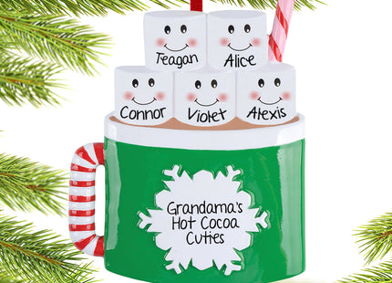 holiday personalized marshmallow mug family of 4 christmas ornament – Christmas ornament, holiday tree decoration or gift