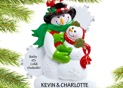 holiday personalized baby it's cold outside snowman couple christmas ornament – Christmas ornament, holiday tree decoration o