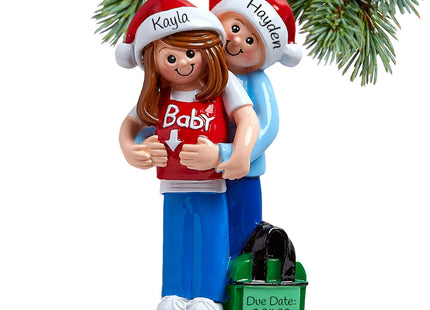 custom personalized baby on the way couple christmas ornament – Christmas ornament, holiday tree decoration or gift
