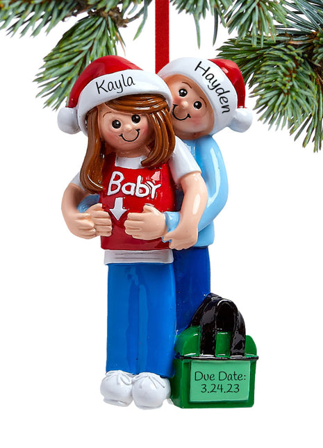Baby on the Way Couple Ornament  by RUDOLPH AND ME Ornament