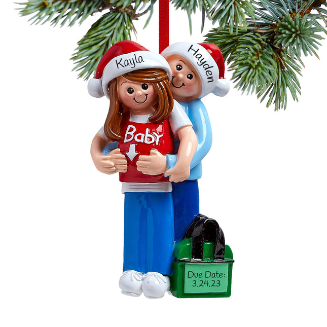 custom personalized baby on the way couple christmas ornament – Christmas ornament, holiday tree decoration or gift